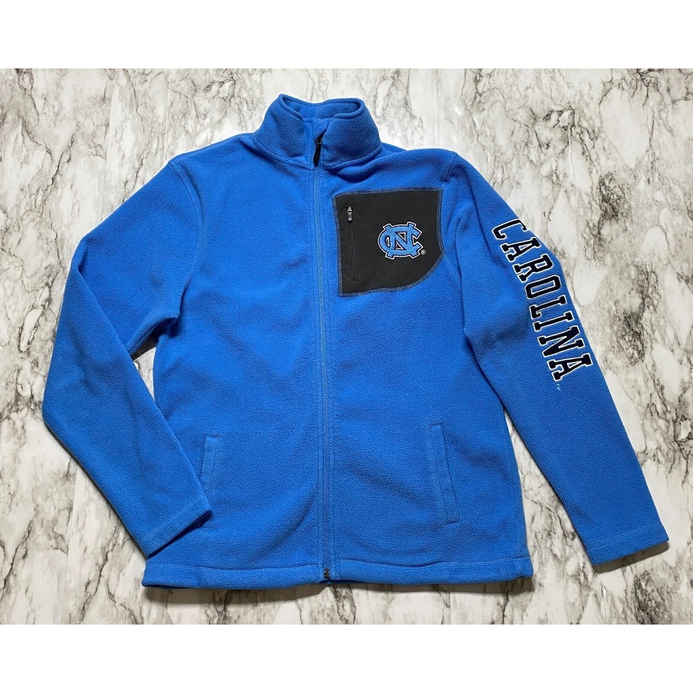Colosseum Athletics NC University YOUTH Sweater Sz L 16-18 Blue Full Zip Fleece